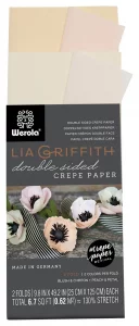 Lia Griffith Double Sided Crepe Paper Folds Roll, 6.7-Square Feet, Blush and Chiffon, Petal and Peach