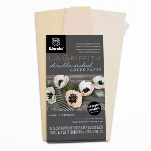 Lia Griffith Double Sided Crepe Paper Folds Roll, 6.7-Square Feet, Blush and Chiffon, Petal and Peach