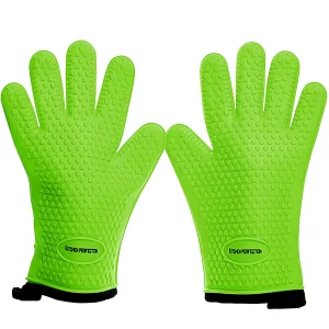 KITCHEN PERFECTION Silicone Smoker Oven Gloves -Extreme Heat Resistant BBQ Gloves-Handle Hot Food Right on Your Grill Fryer&Pit|Waterproof Grilling C