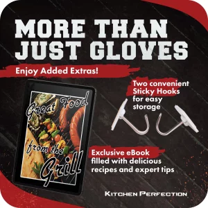 KITCHEN PERFECTION Silicone Smoker Oven Gloves -Extreme Heat Resistant BBQ Gloves-Handle Hot Food Right on Your Grill Fryer&Pit|Waterproof Grilling C