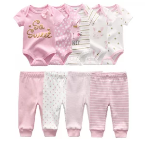 Kiddiezoom Unisex Newborn Baby Short-Sleeve Bodysuit Baby Layette Essentials Giftset Clothing Set