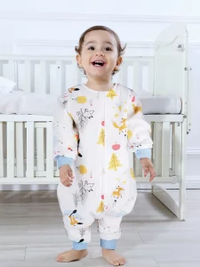 ililmmoe Muslin Original 100% Cotton Sleeping Sack Sleep Bag with Legs Baby Wearable Blankets Long Sleeves 1-4T Fox/L