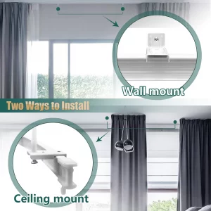 TOKPLNU Ceiling Curtain Track, Flexible Bendable Curtain Track Wall Mount Curved Sliding Curtain Rail 20Ft Ceiling Track Set System for RV Room Divid
