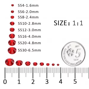 1440Pcs Ruby Red Crystal Rhinestones,Glass Flatback Rhinestones Gemstones for Nail Face Makeup Art Crafts Clothes Decoration -(SS12,3.0mm,Ruby Red)