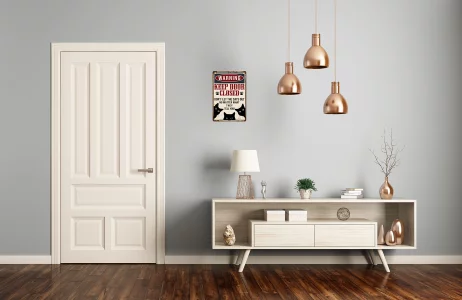 Funny Black Cat Warning Decor Retro Metal Tin Sign - Keep Door Closed Don't Let The Cats Out No Matter What They Tell You - Vintage Art Sign for Home