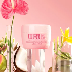 Coco & Eve Sweet Repair Repairing and Restoring Hair Mask. 85% stronger hair, reduce hair damage by 65%. Biomimetic Ceramides, Hyaluronic Acid, Vegan