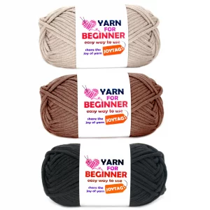 Yarn for Crocheting and Knitting Cotton Crochet Knitting Yarn for Beginners with Easy-to-See Stitches Cotton-Nylon Blend Easy Yarn for Beginners Croc