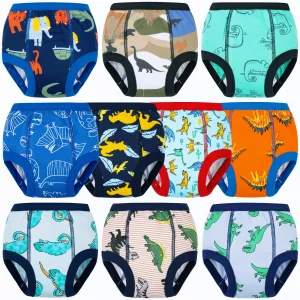 BIG ELEPHANT 10-Packs Training Underwear Absorbent Toddler Potty Trained Pants for Boys and Girls, 3T