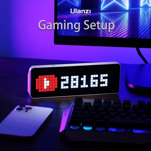 ULANZI TC001 Smart Pixel Clock, Gaming Setup Digital Alarm Clock with ...