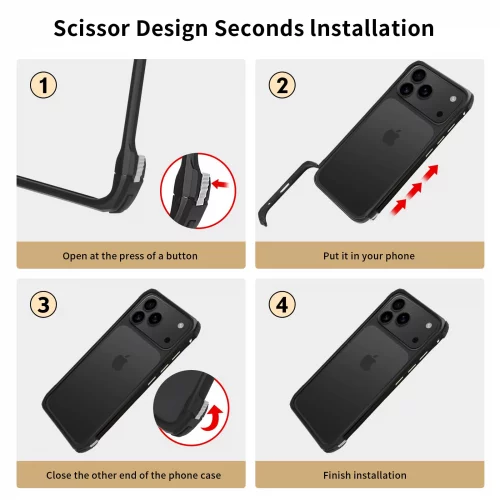 Pefimt for iPhone 17 Pro Bumper Case Metal Frame, Compatible with ...