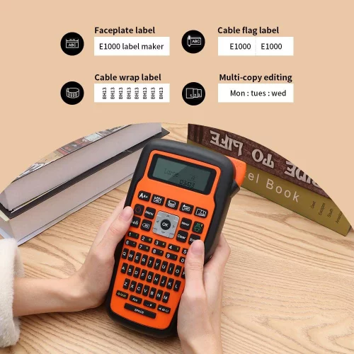 Key Labeller MarkDomain Cable Label Maker Machine E1000 Wire Label Maker with Label ...