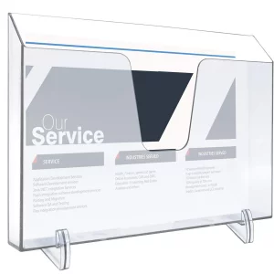 Acrimet Pocket File Holder Horizontal Design Brochure Display (for Wall Mount or Countertop Use) (Removable Supports Included) (Letter Size) (Clear C