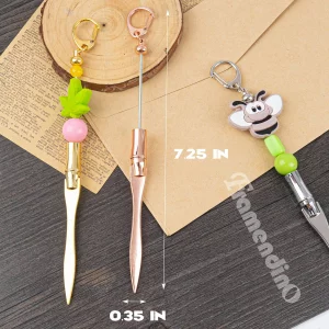 Framendino, 6 Pack Beaded Letter Opener Blanks Metal Envelope Slitter for Office Supplies 3 Colors