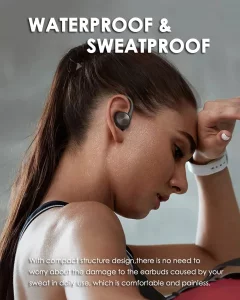Wireless Earbuds with Earhooks Bluetooth Earbuds with Ear Hook Sport Waterproof Headphones Noise Cancelling Ear Buds with Microphone Running Workout 