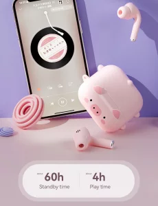 Ttbesmi Cute Kids True Wireless Earbuds Girls Ear Buds for Kids for School Earphones with Case for iPhone Android Kawaii Headphones Kid Bluetooht Ear