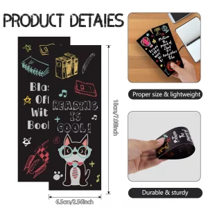 LiYiQ 100 Pcs Reading Rocks Bookmarks Rockets Design Bookmarks 72.5-inch Double-Sided Bookmark for Book Lovers Cute Bookmark for Reader Students Sch
