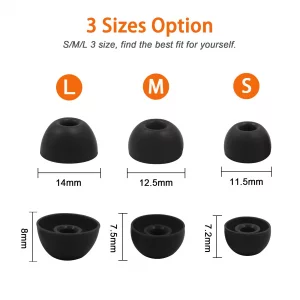 hopopower 6 Pairs Replacement Silicone Ear Tips Compatible with Beats Studio Buds/Fit Pro/Studio Buds +, Silicone Earbuds Eartips Buds Cover Set for 