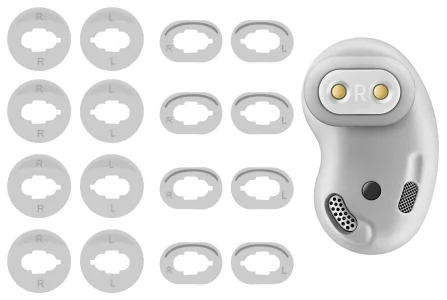 IiEXCEL Galaxy Buds Live Adapter Tips Eartips Earbuds, 8 Pairs Replacement S/L 2 Size Silicone Rubber Ear Tips Buds Wing Tips Fit in Case Compatible 