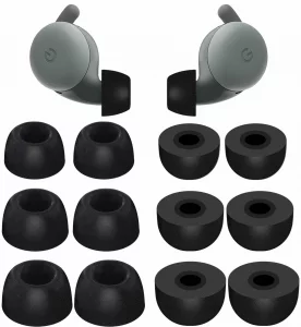 Memory Foam Tips Compatible with Google Pixel Buds A-Series Ear Tips, 6 Pairs No Silicone Noise Reduce Comfortable Fit in Case Eartips Compatible wit