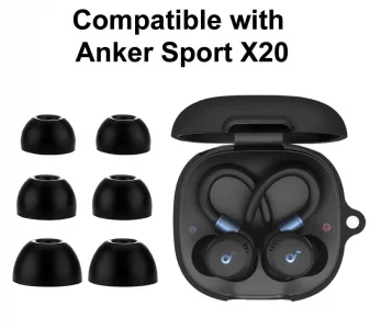 A-Focus Sport X20 Case Ear Tips Kit, Silicone Shockproof Skin with Keychain and 3 Pairs Silicone Gel Buds Eartips Set Accessories Comopatible with So