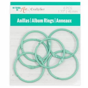 Craftelier - Set of 6 Metal Binding Rings for Scrapbooking, Card Making and Other Craft Projects | Rings for Photo Albums, Notebooks or Diaries | Siz