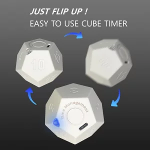 CreaViva Cube Pomodoro Timer, Rechargeable Small Cute, Timer for Kids and Classroom, Kitchen, Cooking, Workout & Study Countdown, Time Management Too