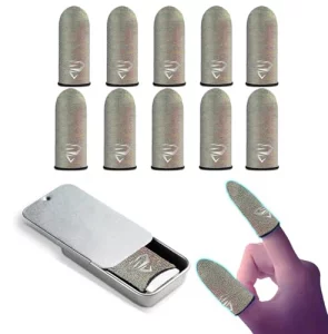 Ultra-Thin Silver Fiber Gaming Finger Sleeves - Breathable, Sweatproof, Seamless Fit with 0.25mm Precision for Enhanced Touchscreen Sensitivity, Anti