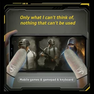 Ultra-Thin Silver Fiber Gaming Finger Sleeves - Breathable, Sweatproof, Seamless Fit with 0.25mm Precision for Enhanced Touchscreen Sensitivity, Anti