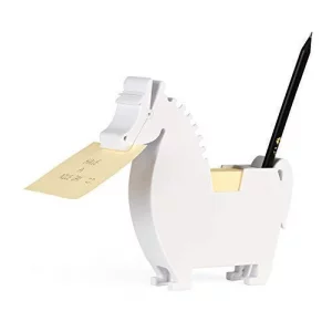 Horse Memo Dispenser and Pen Holder Note pad Clip for Note pad Gifts for co-Workers,2 Packs memo (Horse, White)