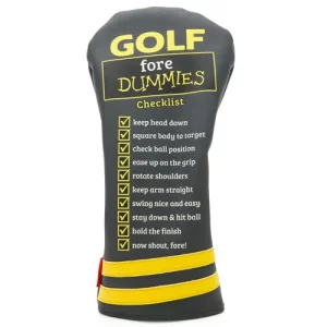 Funny Golf Fore Dummies Checklist Headcovers for Blade Putters Headcovers, Great Golfer Golf Gifts for Dad, Men, and Women (Driver)