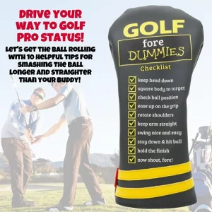 Funny Golf Fore Dummies Checklist Headcovers for Blade Putters Headcovers, Great Golfer Golf Gifts for Dad, Men, and Women (Driver)