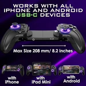 ELO Vagabond Mobile Gaming Controller - iPhone 15/16, iPad Mini & Android Phone Controller (USBC) - Call of Duty Mobile, PS Remote Play, Xbox Cloud G