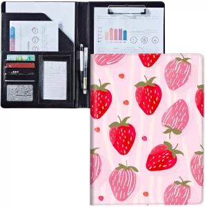 Padfolio Clipboard Folder Portfolio Notepad Organizer, PU Leather Interview Resume Folder,with Business Card Holder/Letter A4 and Writing Pad/Mobile 