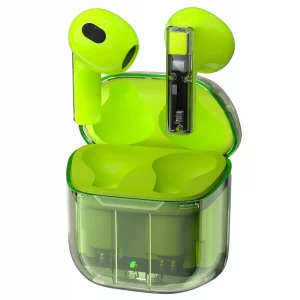 True Wireless Earbuds Bluetooth in Ear Headphones for iPhone Android Transparent Blue Tooth 5.3 Ear Buds Deep Bass TWS Wireless Earphones with Microp