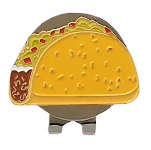 Funny & Unique Golf Ball Markers with Hat Clip  Food & Fun Icons  Perfect Golf Accessories & Gifts (Taco)