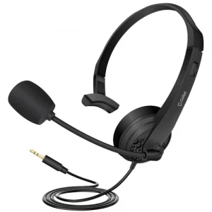 Cellet Wired Hands Free Headphones with 3.5mm Jack, Compatible to Computer Cellphone Headphone PC Skype Webinar Smart Phone Call Center Use Hands Fre