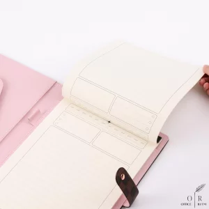 OFFICE RITM Checkered PU Leather Business Portfolio Binder Legal Notepad Holder for Women | A4 Legal Letter Size | Work Binder Folio Padfolio | Profe