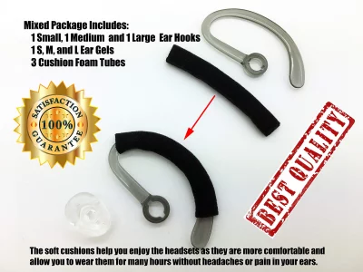 Premium Replacement Earbuds Ear Tips + Ear Hook Loops + Foam Spare + Earpads Fit Kit for Plantronics CS540 Savi W440 W740 W745 WH500 EarLoops EarHook