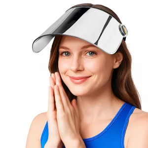 Sun Visor Hats, Sun Visors for Women with Adjustable Strap, Summer UV Blocking Sun Protection Hat, 360 Rotating Lens Visor Hats for Women Lightweigh