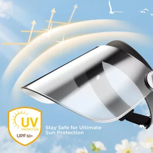 Sun Visor Hats, Sun Visors for Women with Adjustable Strap, Summer UV Blocking Sun Protection Hat, 360 Rotating Lens Visor Hats for Women Lightweigh