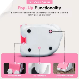 Resin Made Sticky Note Holder for Desk - Doodle Compatible Dog Note Dispenser for Office Holds 3