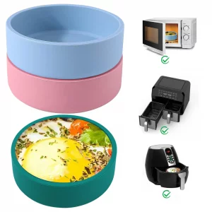 3Pcs ZHYEEDAA Air Fryer Egg Mold,Silicone Egg Molds, Individual Egg Bite Maker Reusable Egg Molds, Microwave Egg Cooker, BPA Free, Dishwasher Safe (R