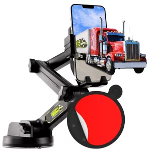 Phone Mount for Truck Phone Holder for Truck - Heavy Duty Suction Cup + Dashboard Pad, Mobile Device Holder for Dashboard Window 16.9 inch Long Arm, 