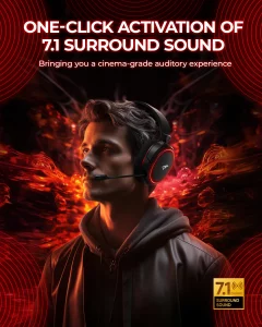 Wireless Gaming Headset, 7.1 Surround Sound, 2.4Ghz USB Gaming Headphones Bluetooth 5.4, 100-Hr Noise Canceling Mic RGB Light, Wireless Headset for P