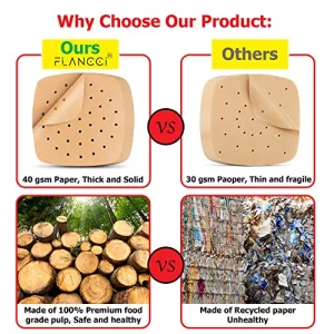 Air Fryer Liners Square Parchment Paper, Set of 100, 8.5 inches square, Air fryer accessories disposable paper liner, Oven liners for bottom of oven,