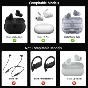 Replacement Silicone Ear Tips for Beats Fit Pro/Studio Buds/Studio Buds+ Headphone, 6 Pairs Earbuds Eartips L/M/S, Eargels Set Fit in Case, Earplug E