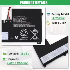 RHKRKQN L17M4PG2 L17C4PG2 Laptop Battery Replacement for Lenovo Legion Y730-17ICH Y740-17ICH Y9000K Series 5B10Q88558 5B10Q88556 5B10T11520 928QA224H