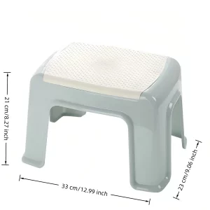 Plastic Step Stool for Kids and Adults - Heavy-Duty ABS Shower Stools & Bath Stool with Anti-Slip Base, Compact Foot Stool for Bathroom, Home, Office