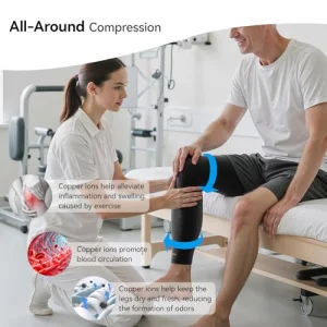 Copper Leg Compression Sleeve for Men & Women [360 Full Compression & Copper Infused] Knee Stabilizer Brace for Meniscus Tear, ACL, MCL, Arthritis &