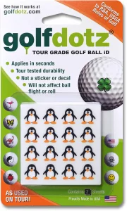 Golfdotz - USGA Rule Conforming Golf Ball Markers, Golf Ball Stickers for Marking Balls, No More Smearing from Stamps, Gifts for Golfers, Dads, and R